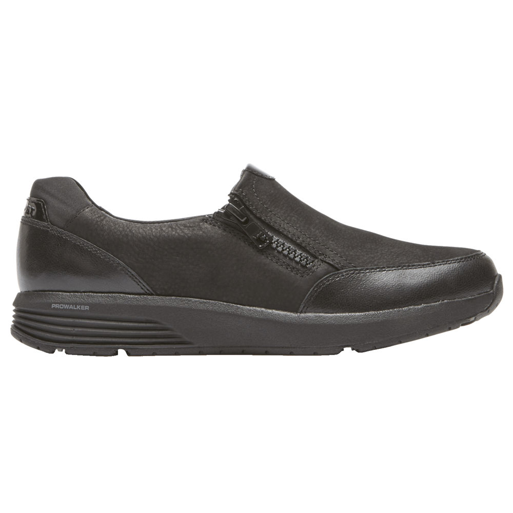 Rockport Singapore Womens Slip-On - Trustride Side Zip Black - AS5984106